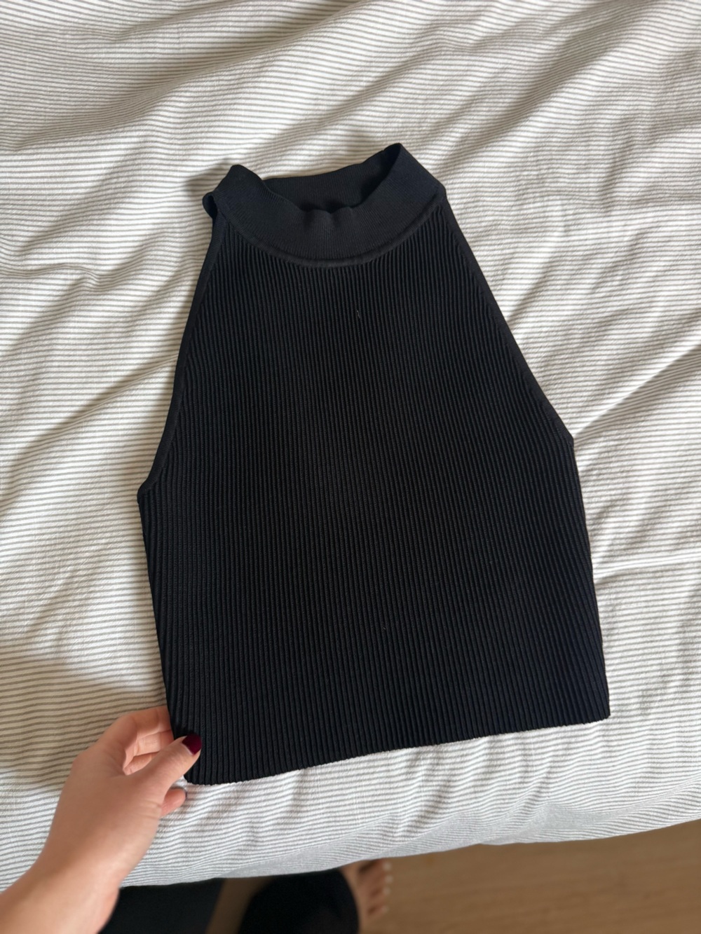 Babaton Black Ribbed Turtleneck Sweater